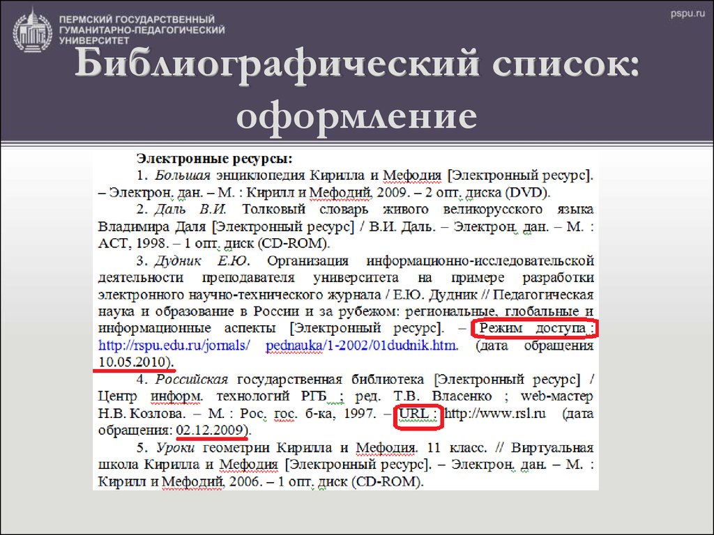 Описание указано. Библиографический список электронный ресурс. Библиографический список в курсовой. Оформление электронного библиографического списка. Библиографический список журнал.