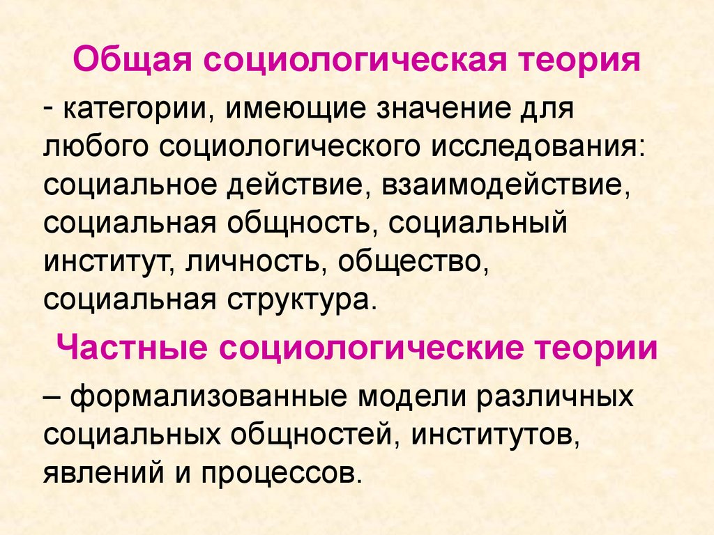 Социологические теории. Основные теории социологии. Социологическая концепция. Теория категорий.