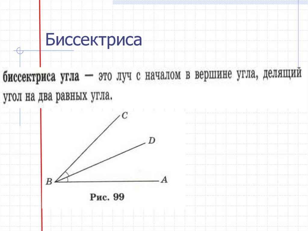 Какой луч называется биссектрисой угла выполните чертеж