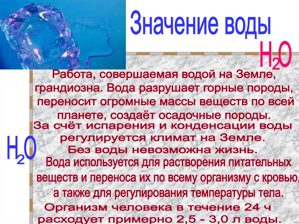 Вода самое удивительное вещество на земле проект по биологии