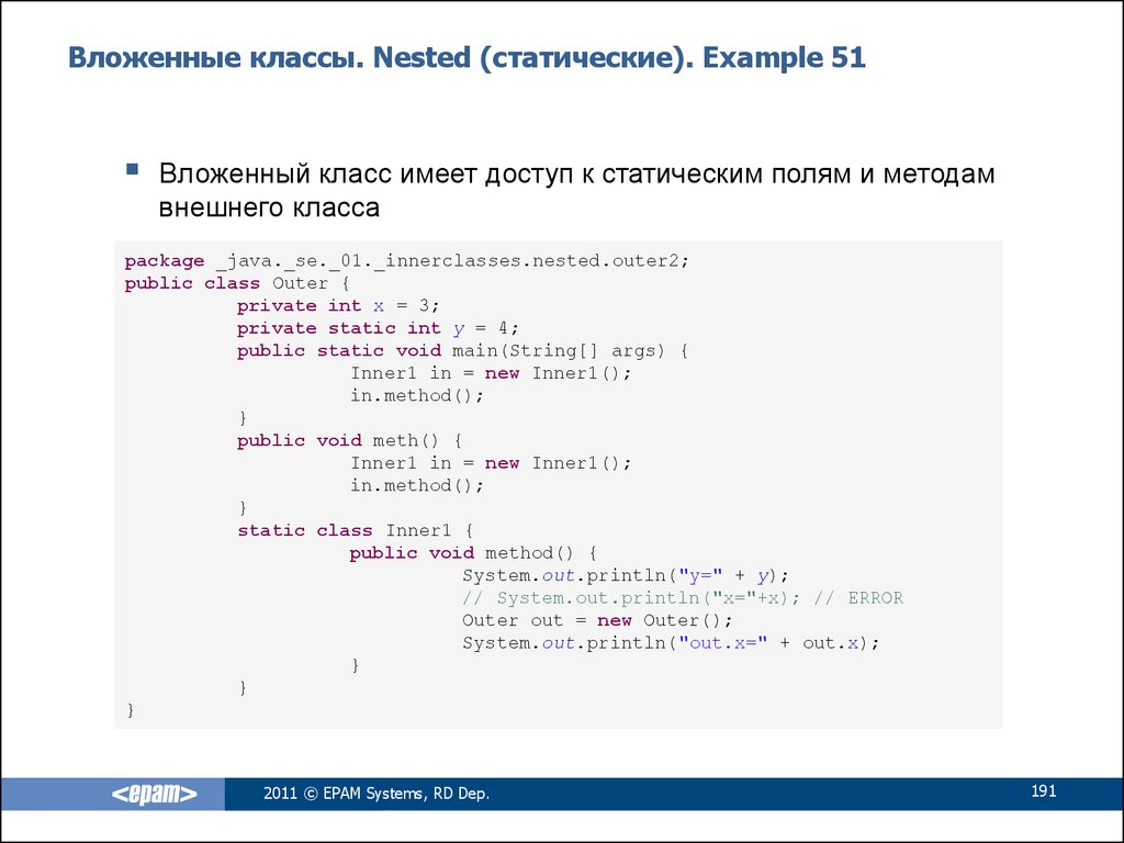 Nested class java