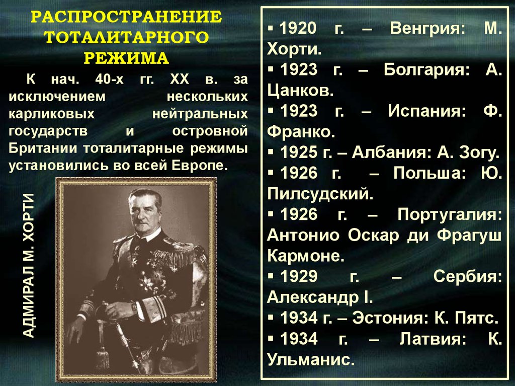 Тоталитарные режимы в странах западной европы 10 класс презентация