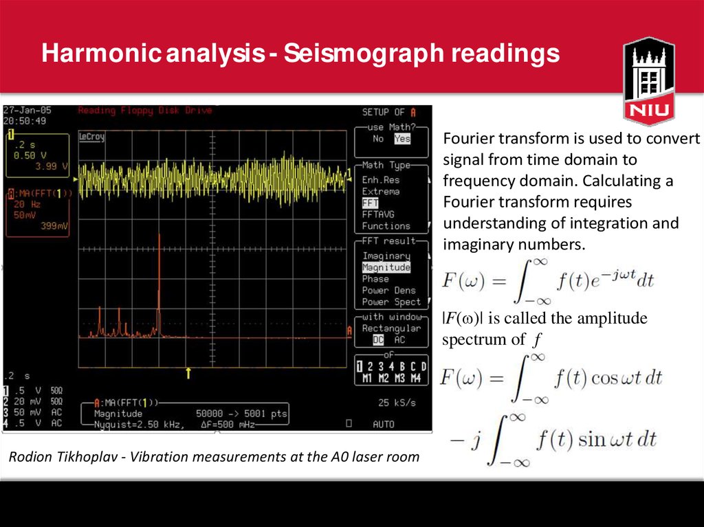 Harmonic analysis - Seismograph readings