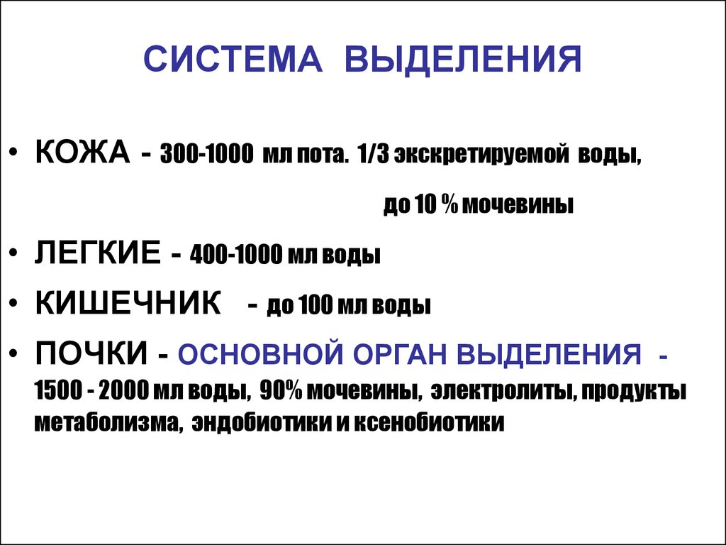 Кожа выделяет воду. Система выделения. Система выделения физиология. Физиологические выделения. Физиологическая характеристика системы выделения..