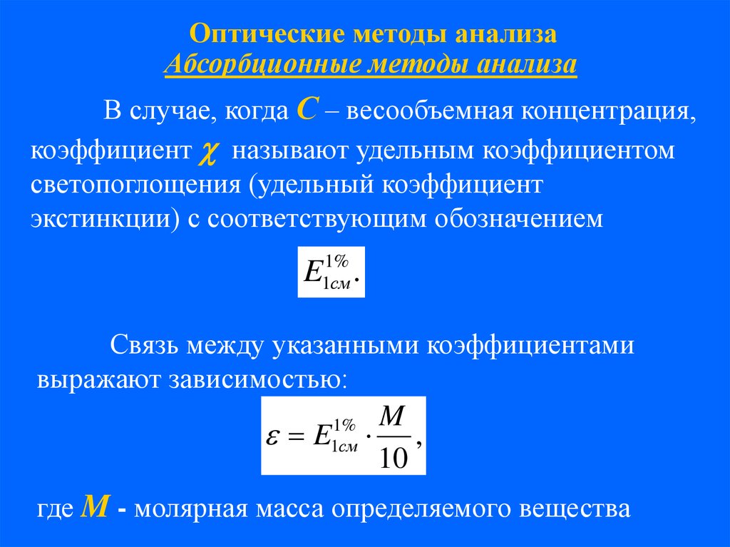 Удельный коэффициент поглощения