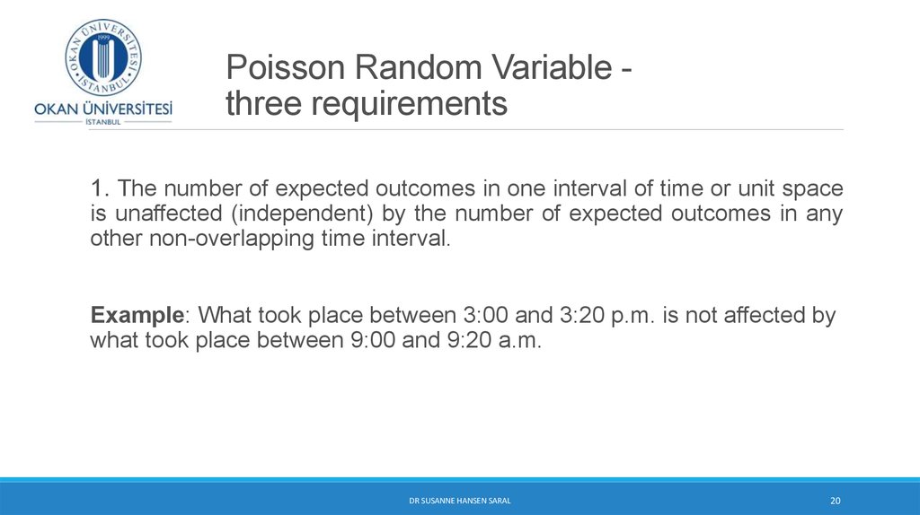 Poisson Random Variable - three requirements