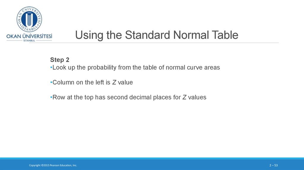 Using the Standard Normal Table