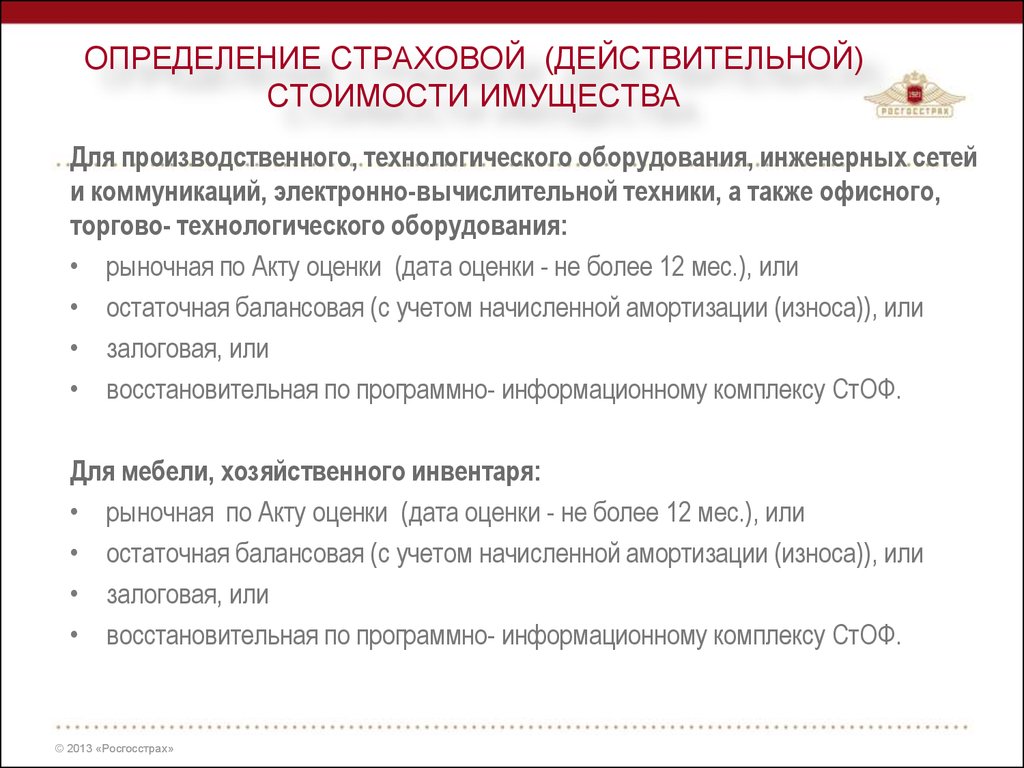 Страховой продукт Росгосстрах - Бизнес «Имущество» - презентация онлайн