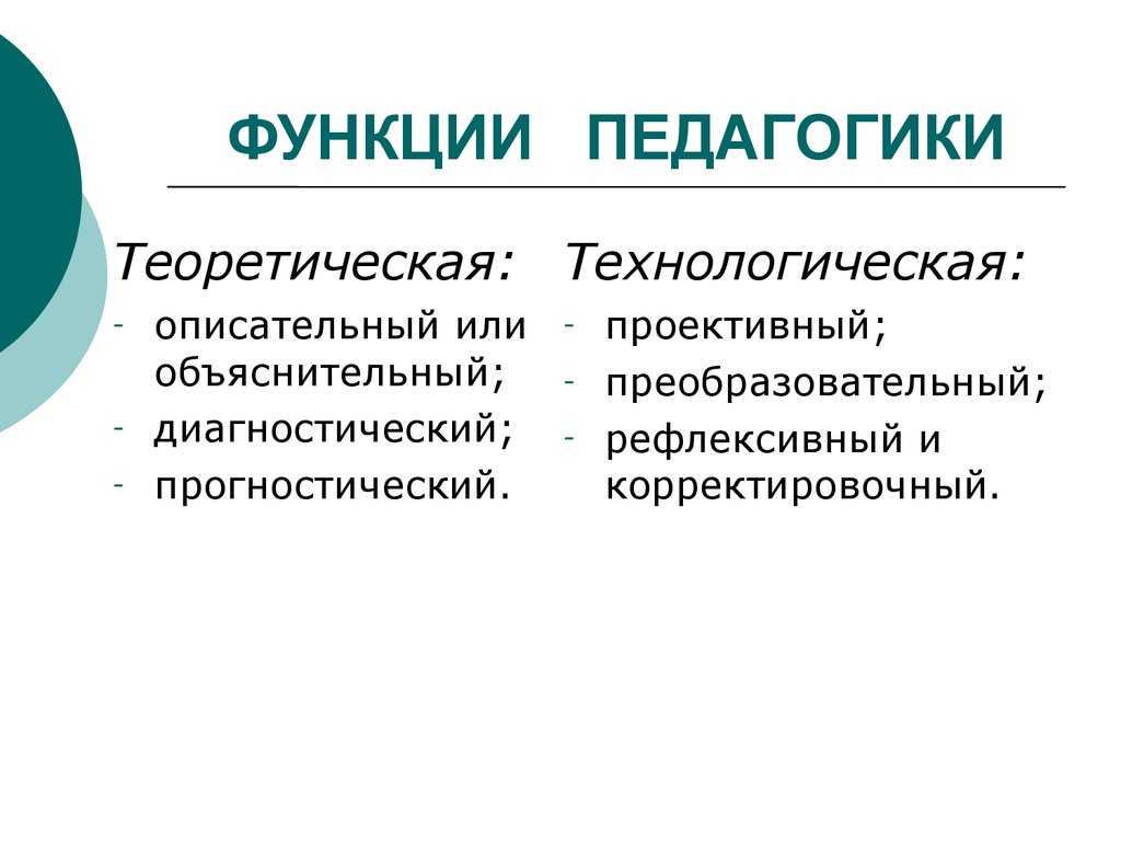 Функции педагогической науки