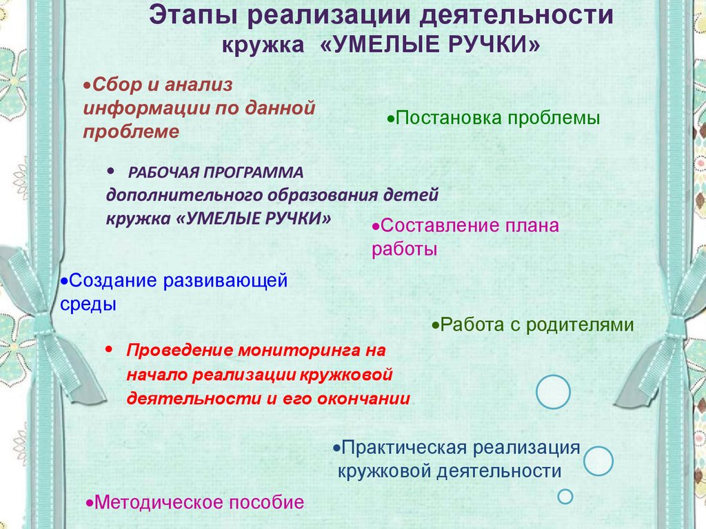 План работы кружка умелые ручки