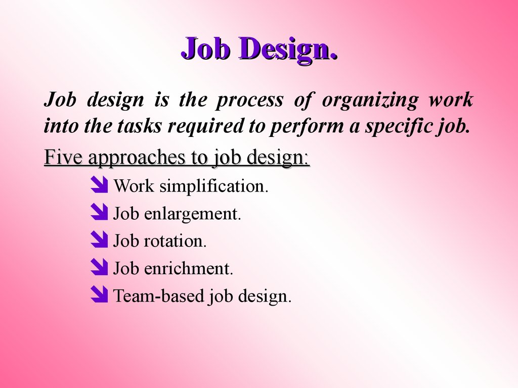 Human resource management. Session 3. Designing jobs and conducting job