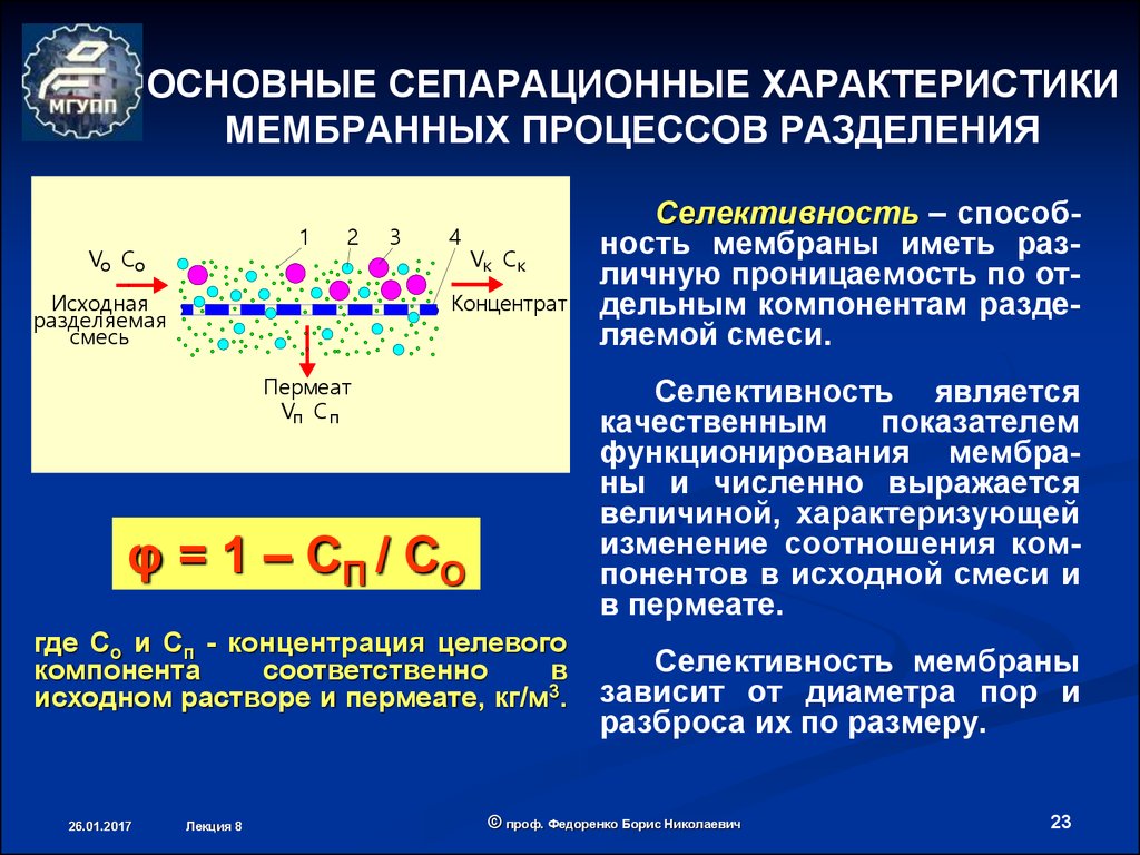 Мембрана процесс. Селективность мембраны. Характеристика мембранных процессов. Характеристика мембраны. Причины селективности мембраны.