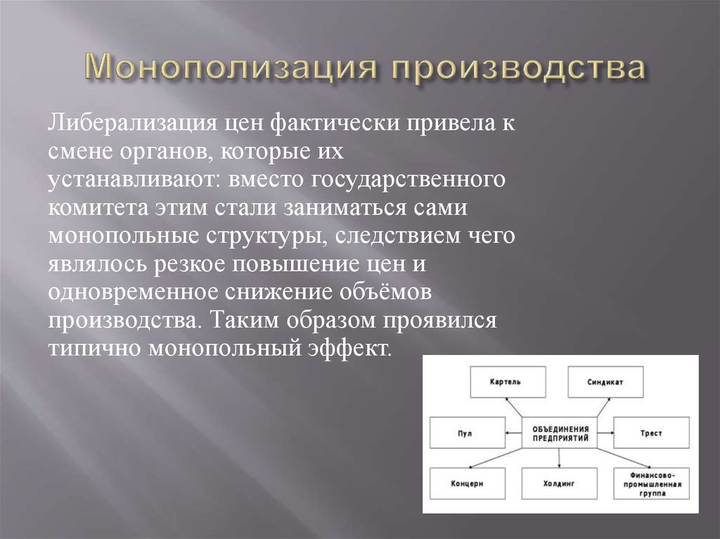 Степень монополизации отрасли