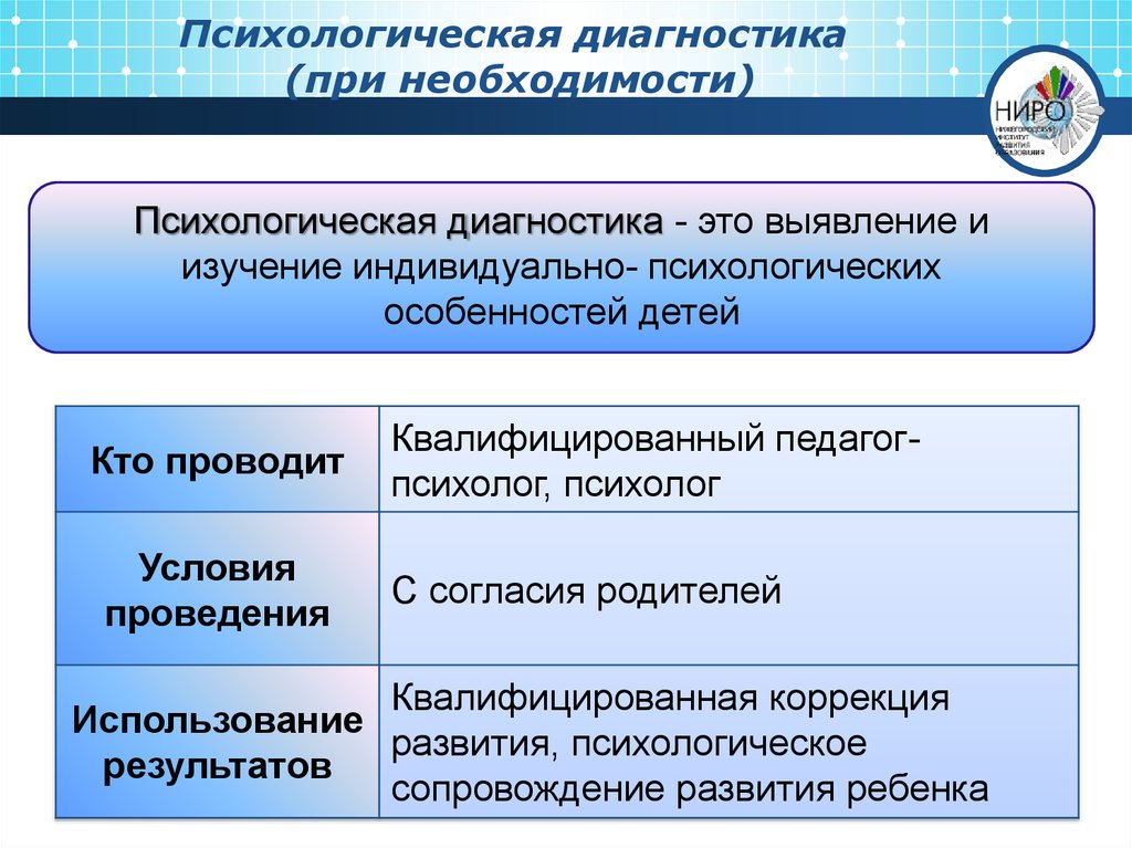 Выявление индивидуальных особенностей. Психологическая диагностика. «Диагностика» и «психодиагностика».. Психодиагностика это в психологии.