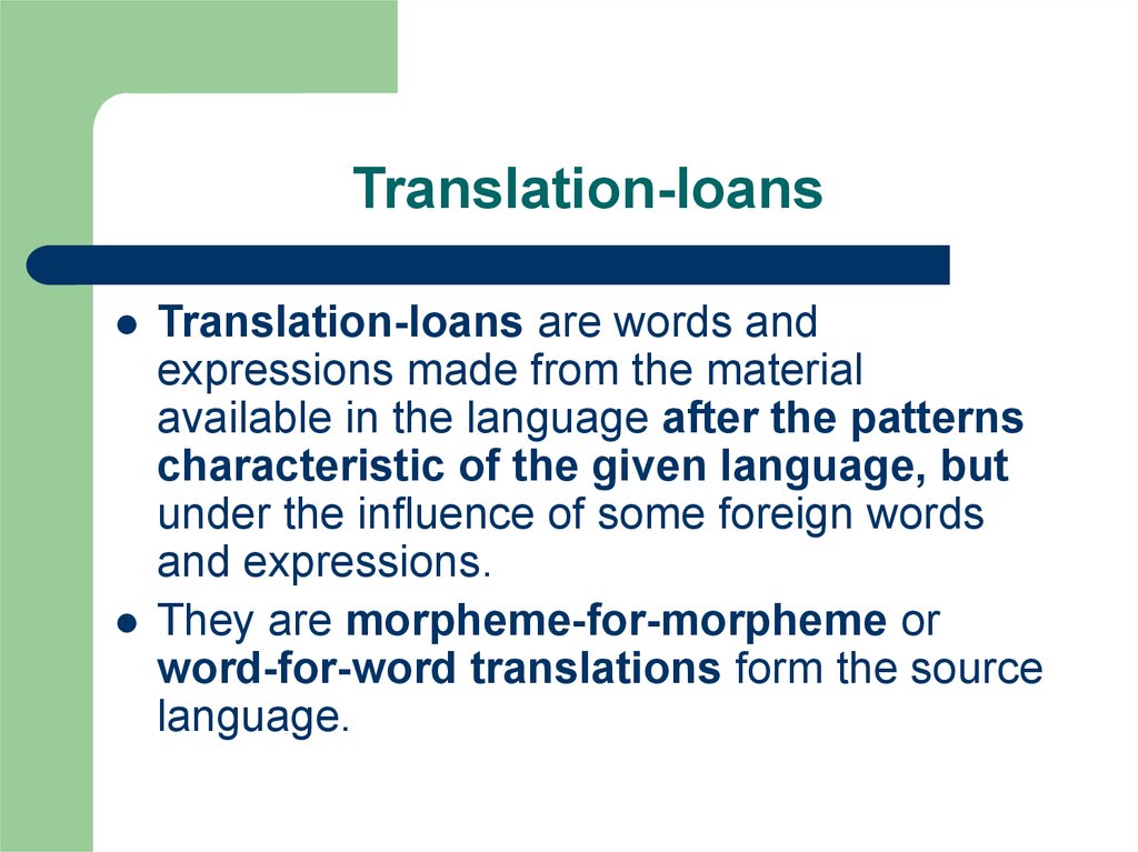 Translation-loans