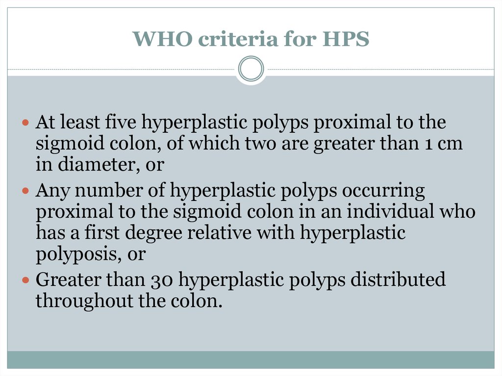 WHO criteria for HPS