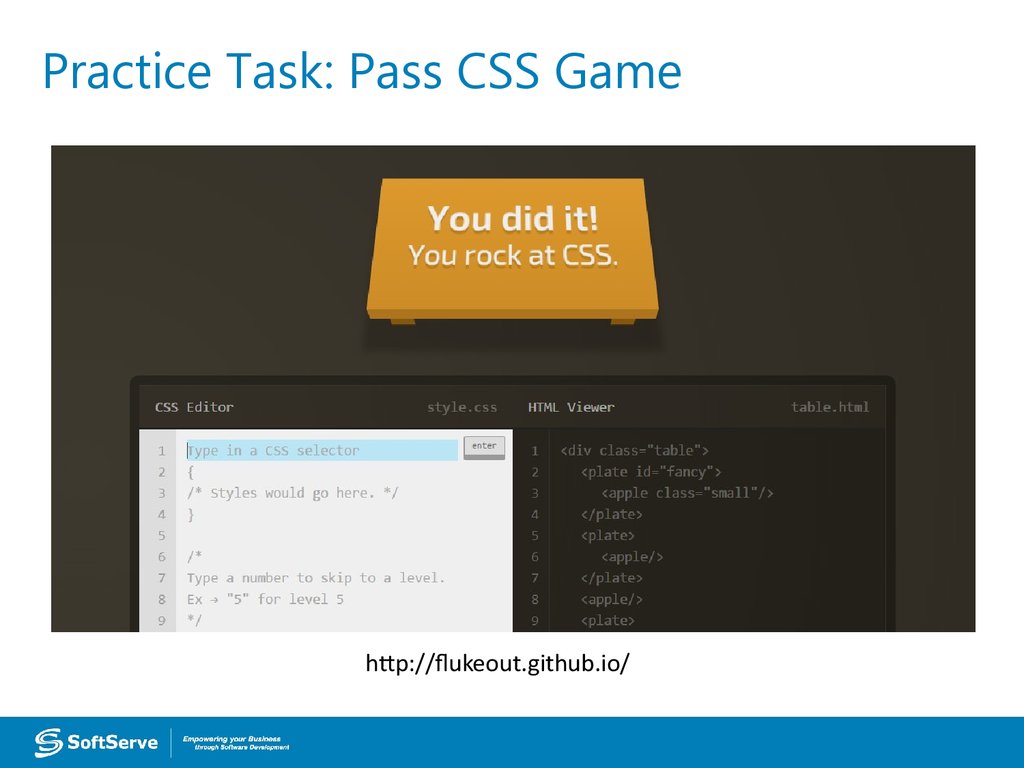 Practice Task: Pass CSS Game