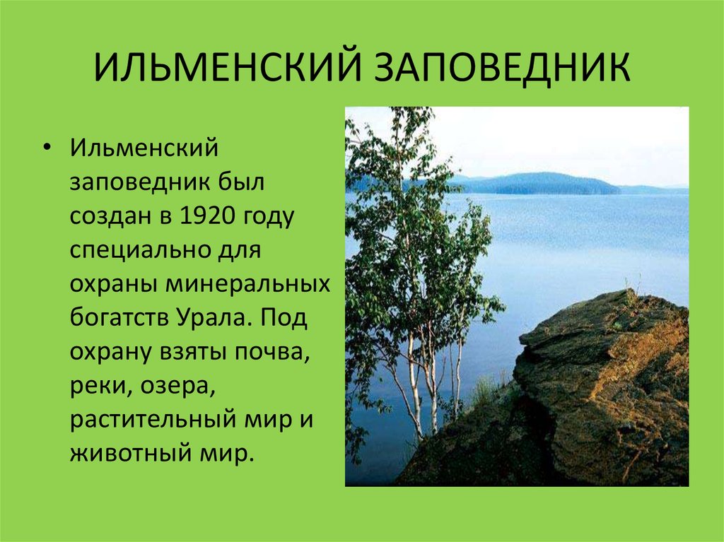 Охраняемые природные территории челябинской области. Заповедники Урала Ильменский заповедник. Ильменский заповедник презентация. Ильменский заповедник Челябинской области презентация. Ильменский заповедник вид особо охраняемой территории.