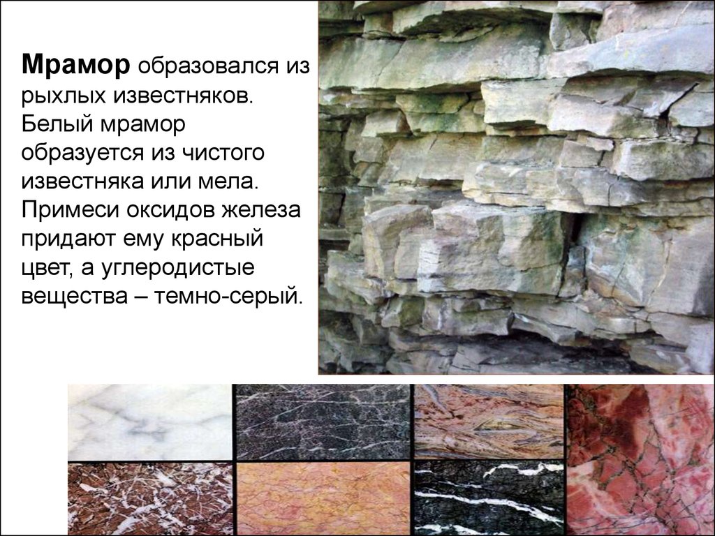 Горные породы презентация мрамор