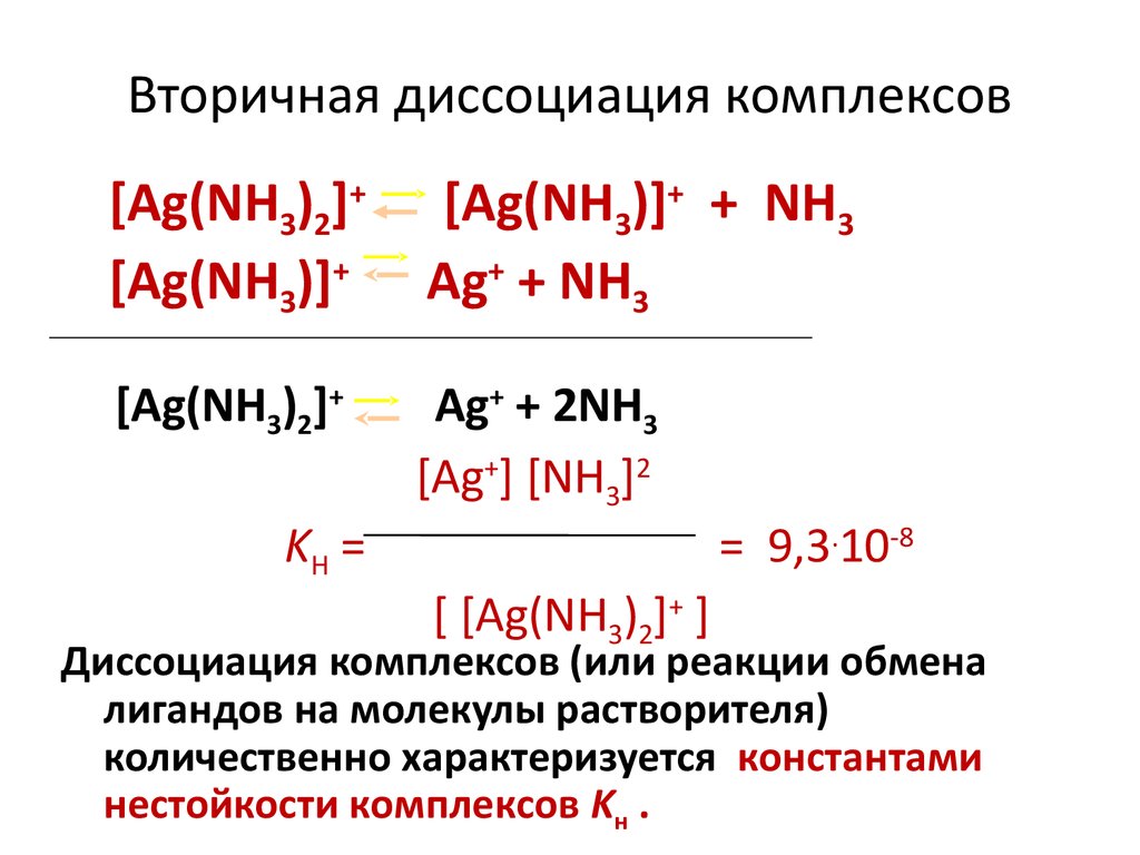 Первичные соединения и вторичные соединения. Диссоциация комплексных соединений с образованием аквакомплексов.. Первичная и вторичная диссоциация комплексных соединений. Уравнение первичной и вторичной диссоциации комплексного соединения. Вторичная диссоциация комплексных соединений.