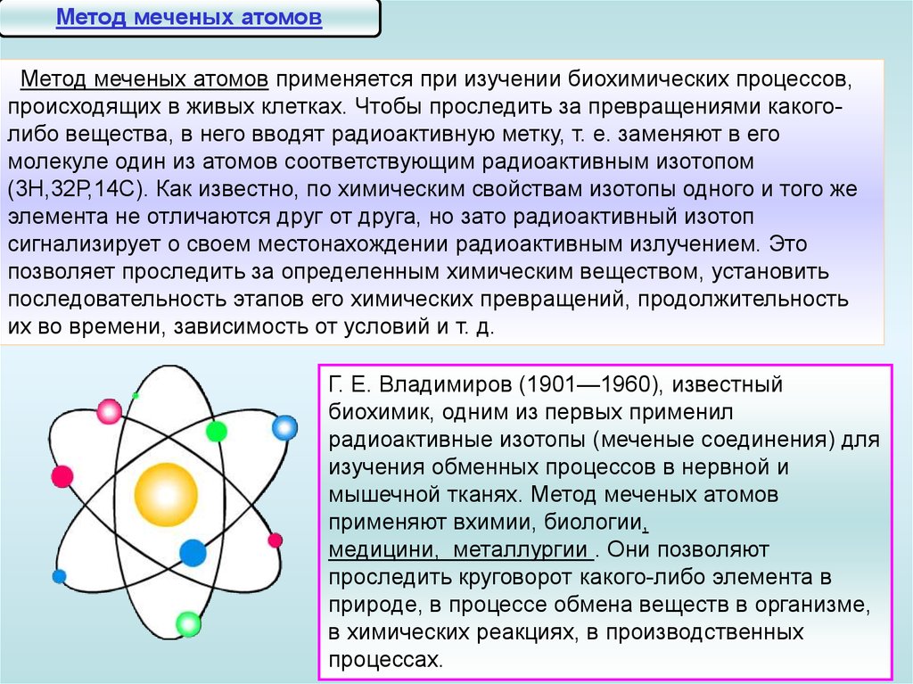 Реферат: Метод меченых атомов