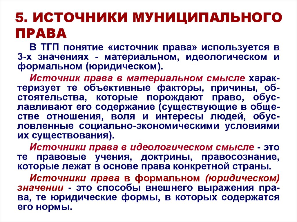 Источник муниципальной власти