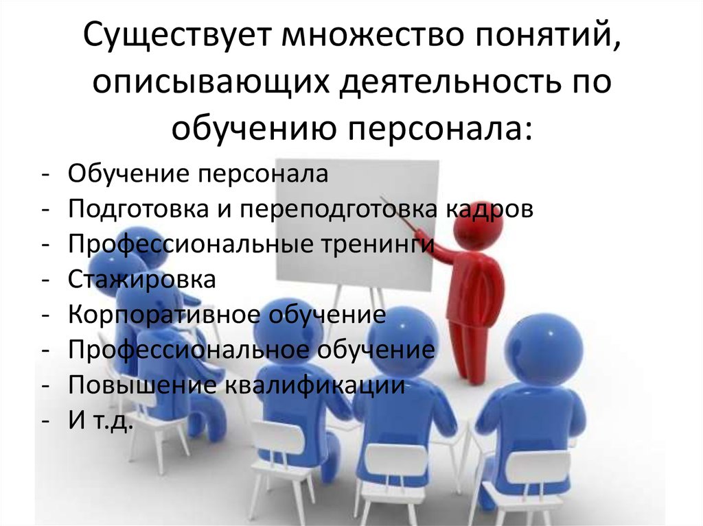 Существует множество. Подготовка кадров понятия. Подготовка персонала понятие. Особенности обучения персонала. Переподготовка персонала.