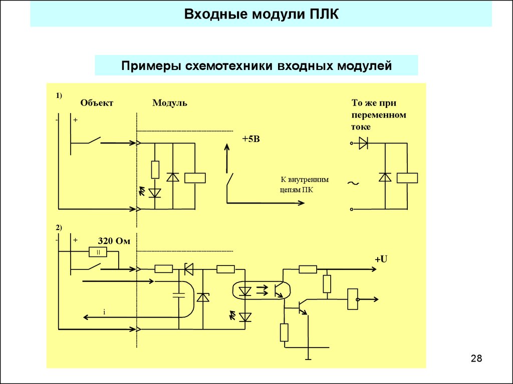 Схемы входных цепей