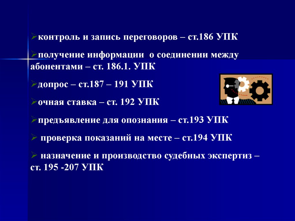 Ревизия упк. Контроль и запись переговоров УПК. Ст 192 УПК. Показания на месте УПК. Ст 186 УПК.