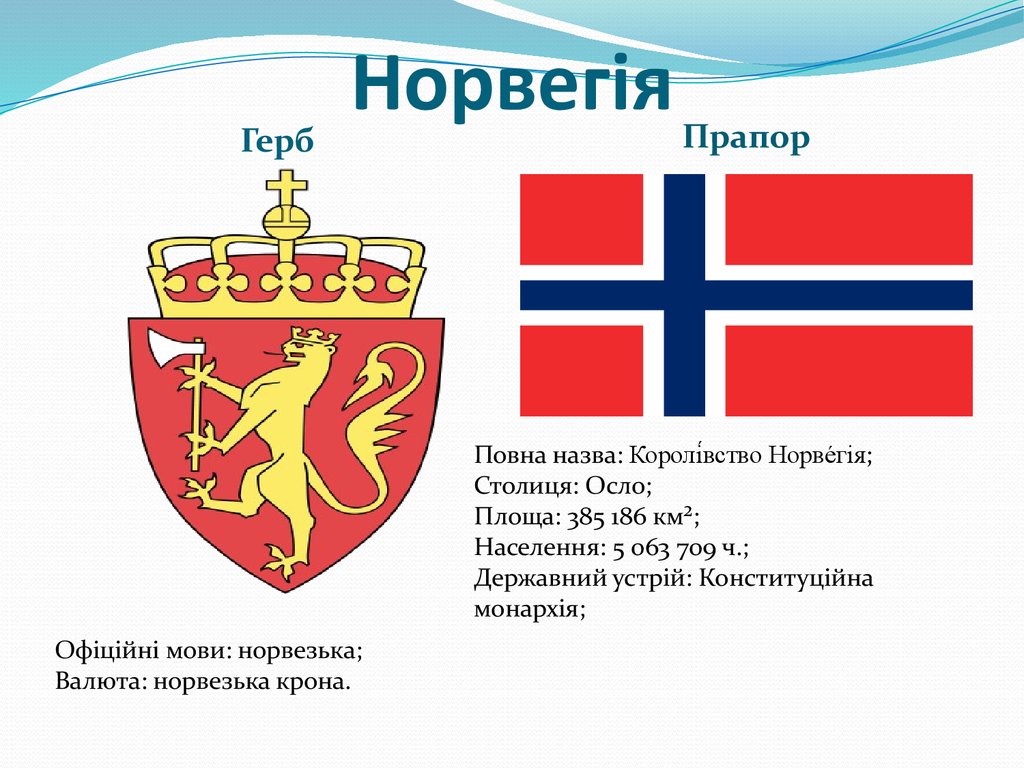 Государственные символы Норвегии. Норвегия флаг и герб. Флаг и герб норвегии