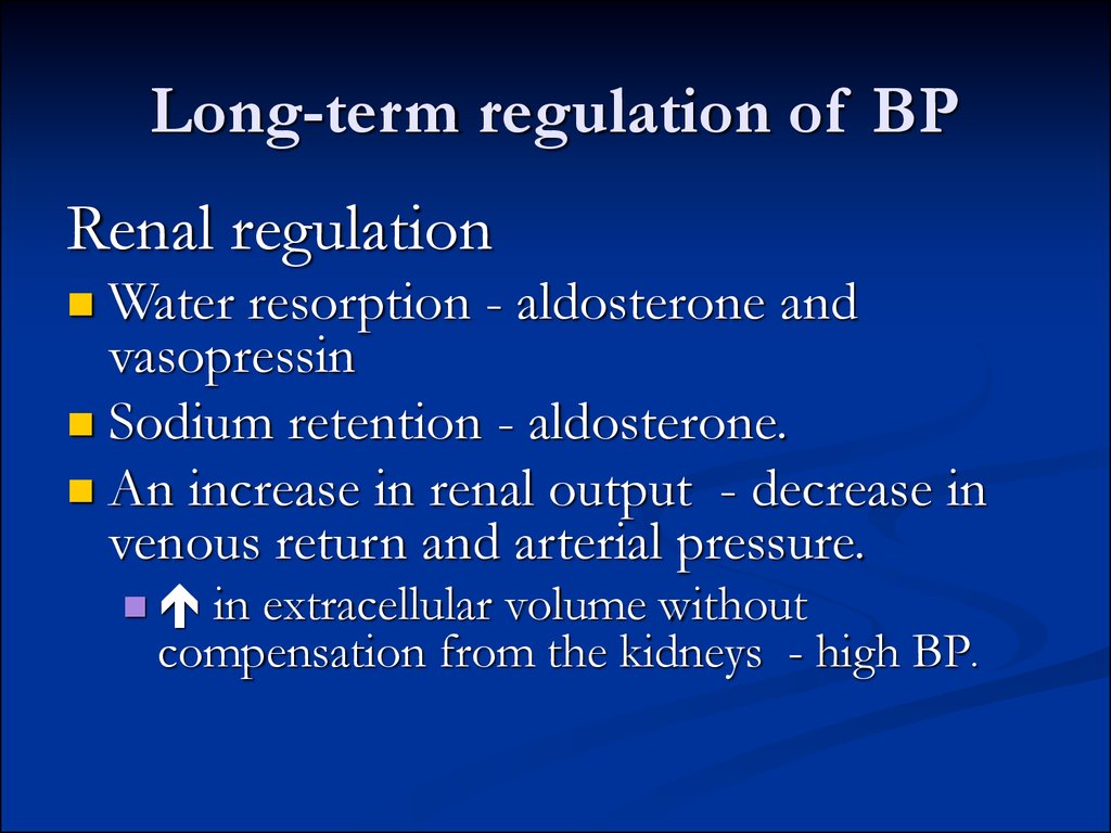 Long-term regulation of BP
