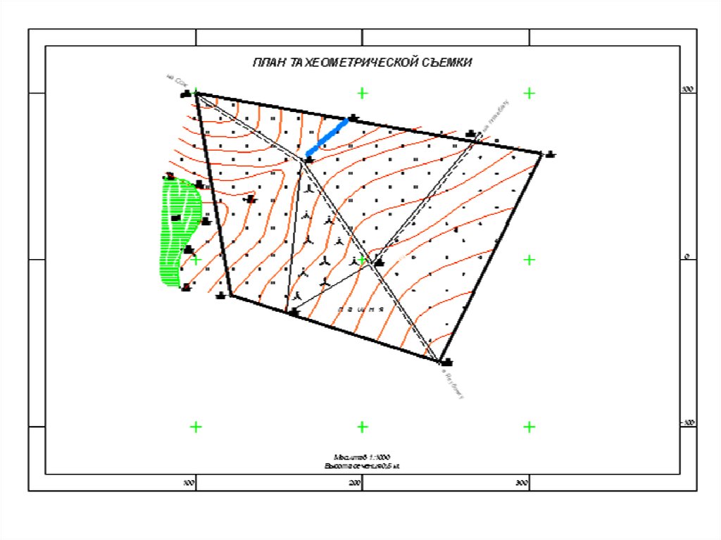 Построение плана местности по материалам тахеометрической съемки