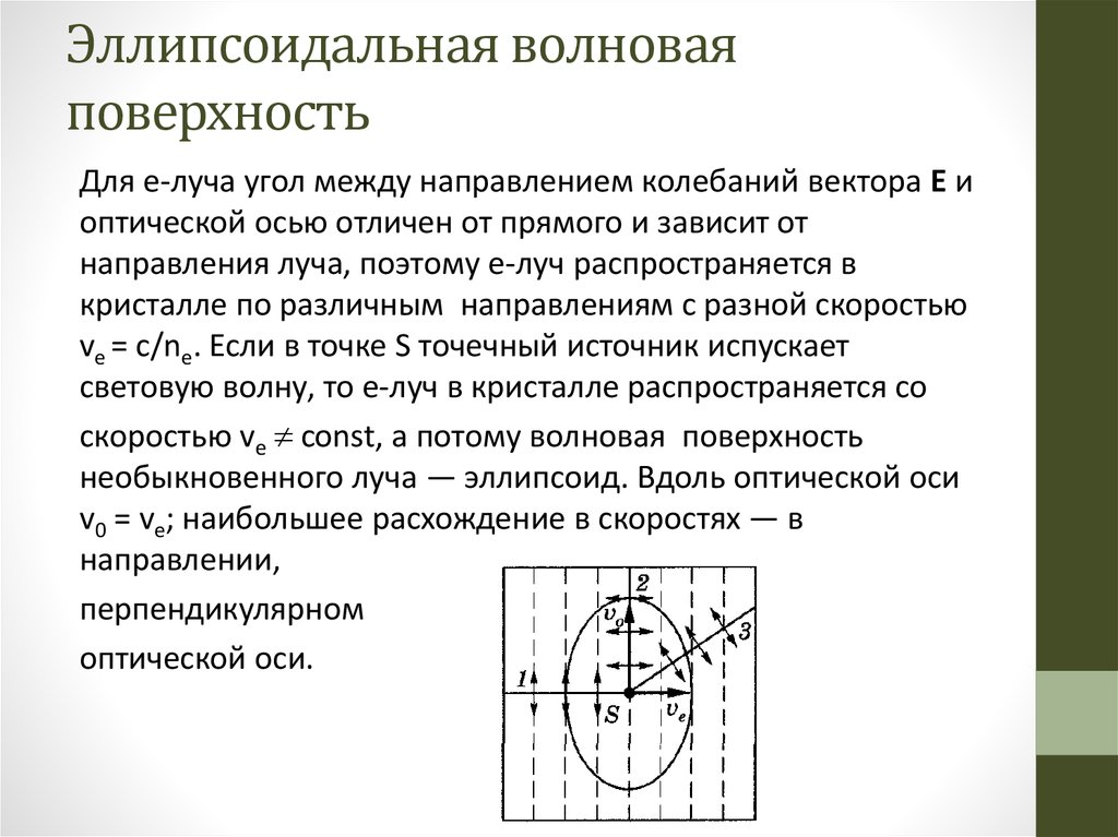 Волновая поверхность. Волновая плоскость. Что такое волновая поверхность в оптике. Волновые поверхности обыкновенного и необыкновенного лучей.