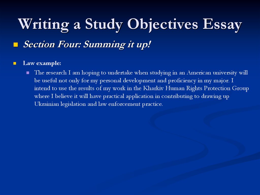 learning objectives of writing an essay