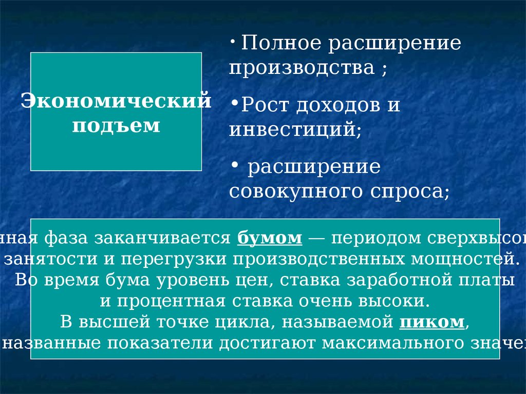 Экономический рост экономический цикл презентация 10 класс