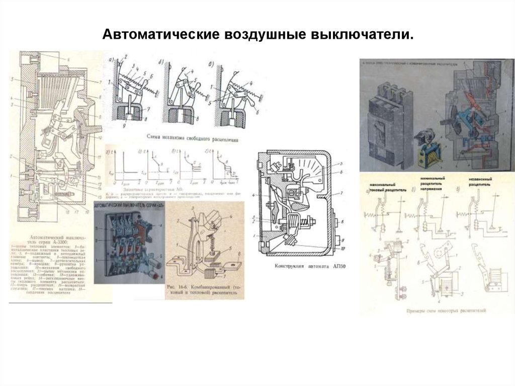Автоматические воздушные выключатели.