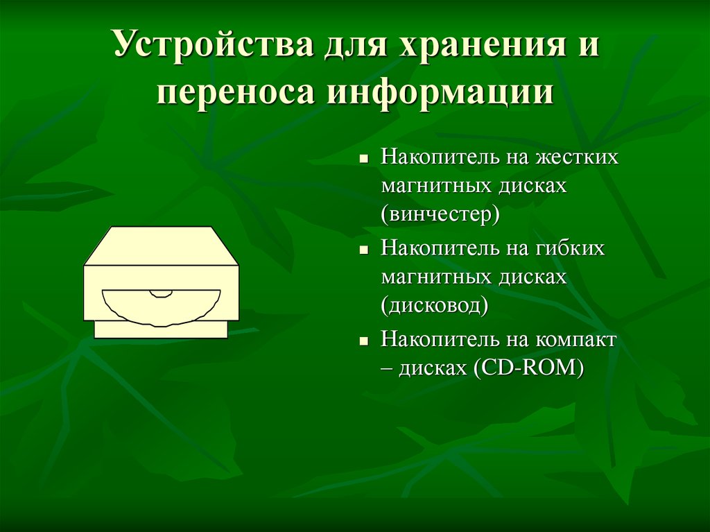 Перенос информации. Средства хранения и переноса информации. Устройства переноса информации. Устройства для переноса информации на накопители. Опишите типы средств хранения и переноса информации.