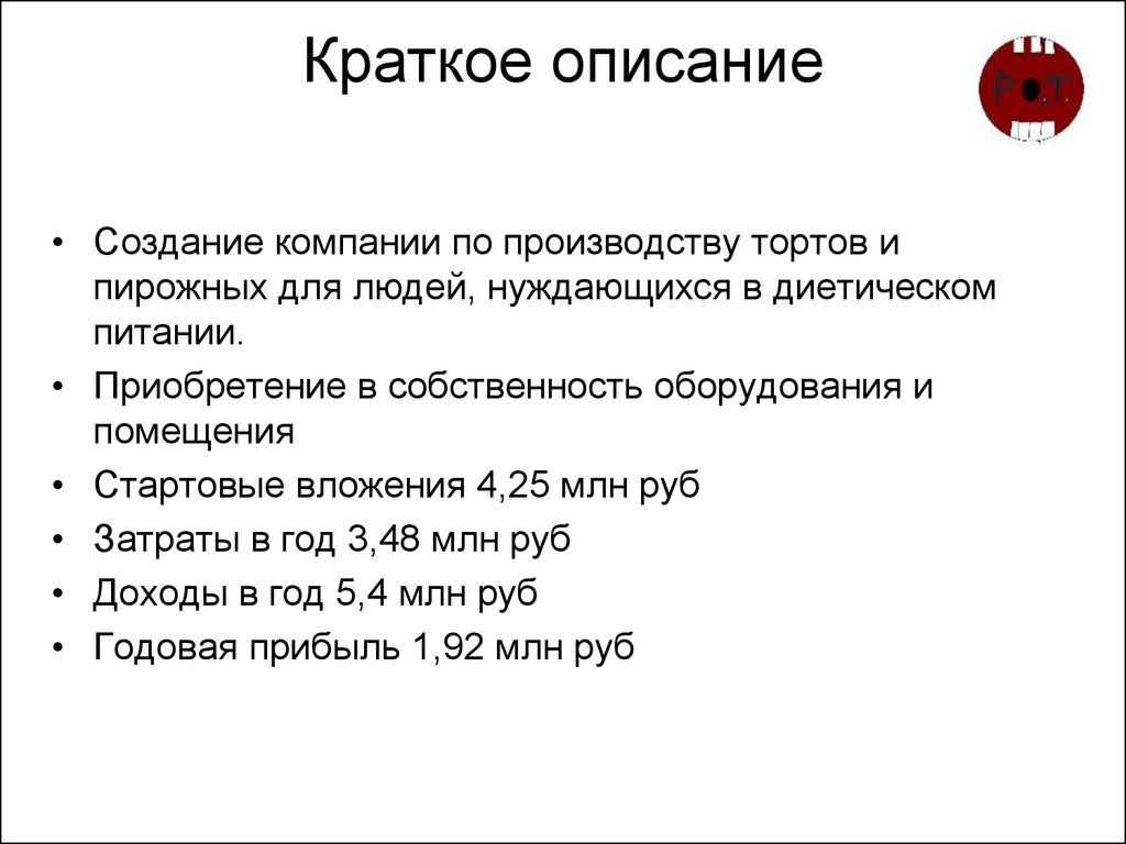 Курсовая Работа Бизнес План Кондитерской