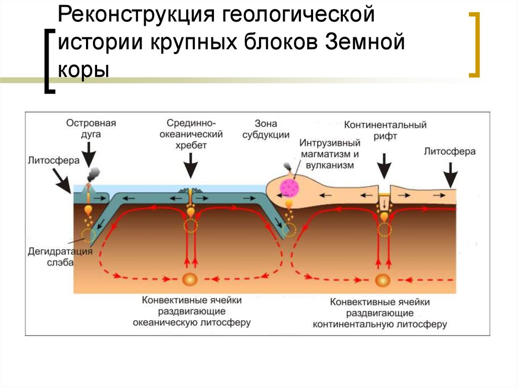 На каком рисунке показано столкновение плит с океанической и континентальной земной корой