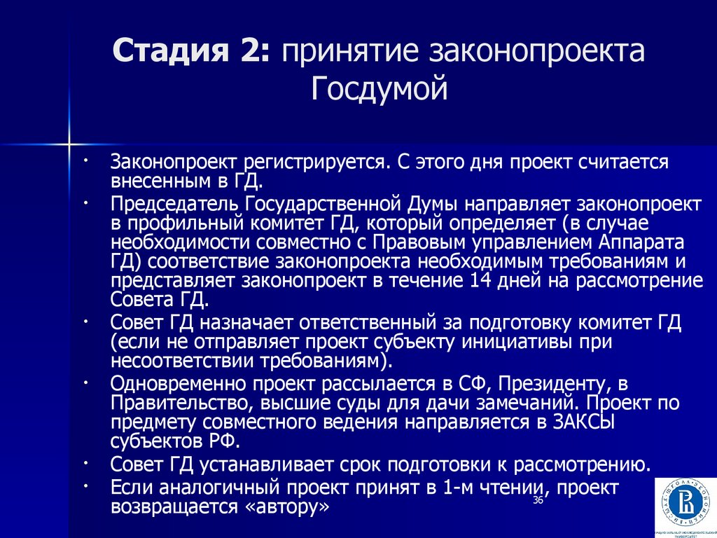 Разработка и представление государственной думе проекта федерального бюджета