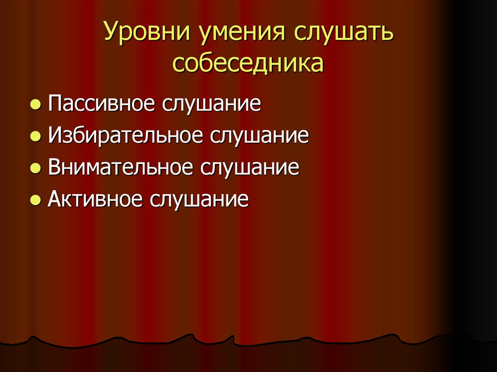 Презентация активное и пассивное слушание