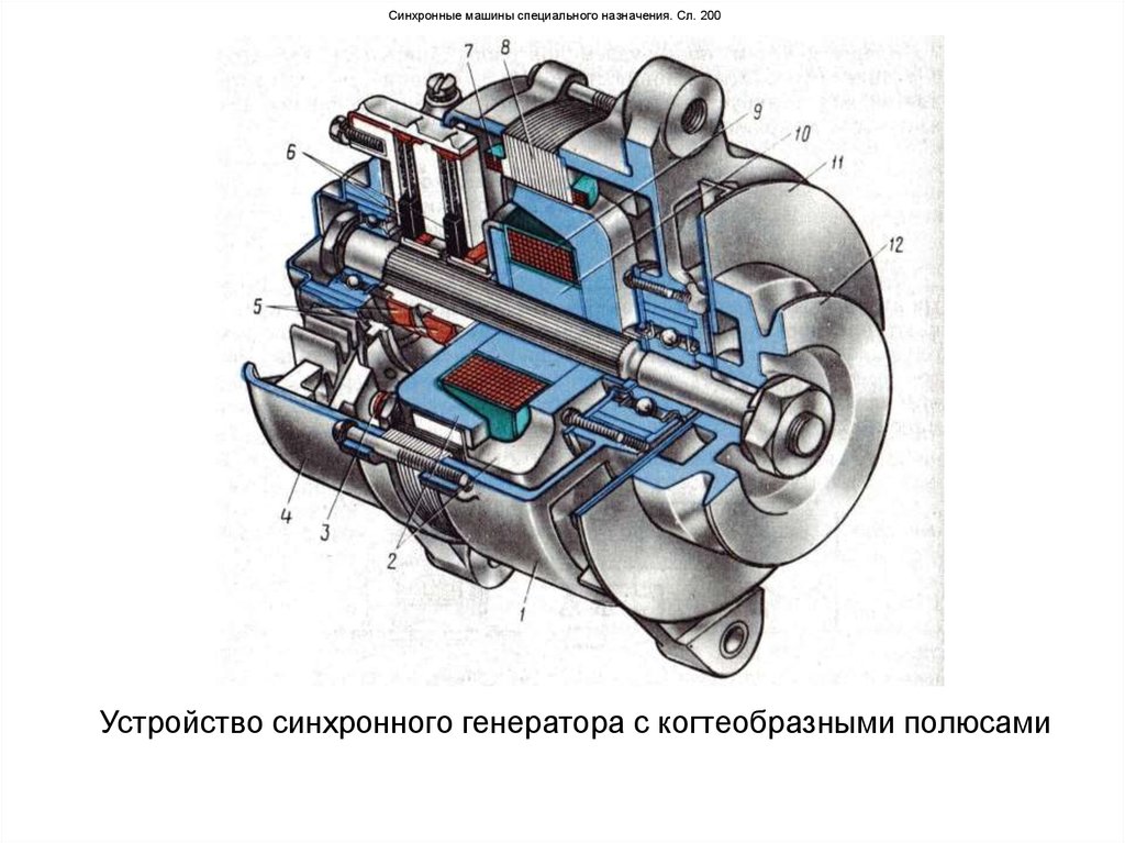 Устройство 200. Синхронный Генератор с когтеобразными полюсами. Бесколлекторный синхронный Генератор конструкция. Синхронная машина Генератор конструкция. Устройство двигателя синхронного типа КИПИА.