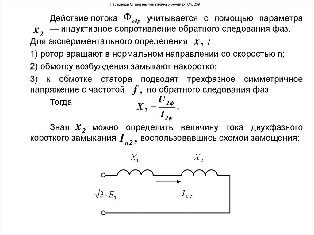 Схемы замещения синхронной машины