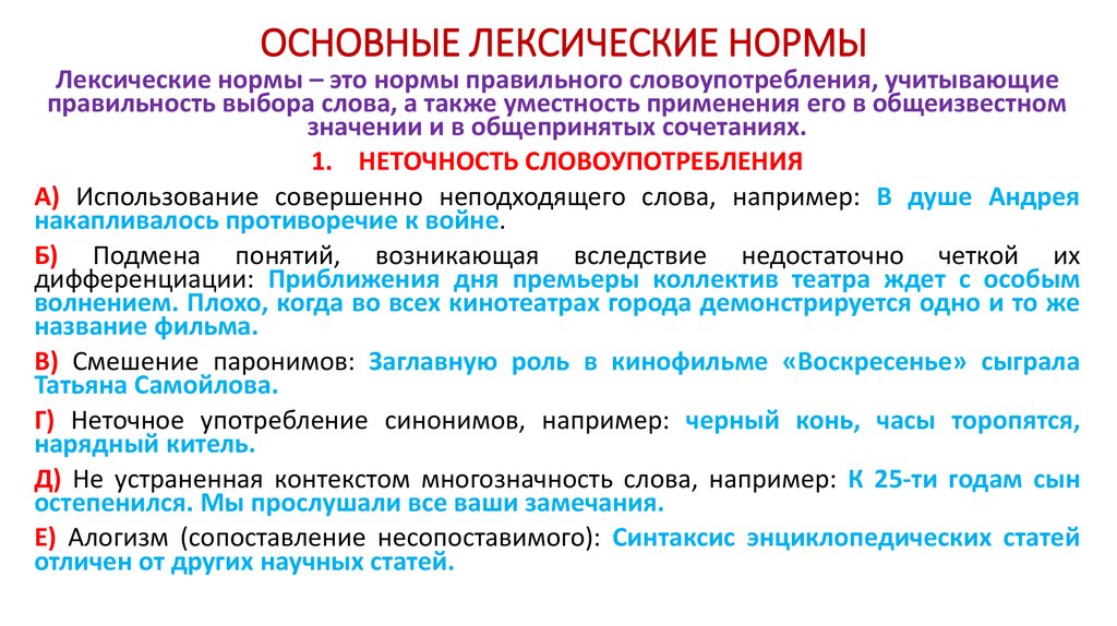 6 лексические нормы русского языка