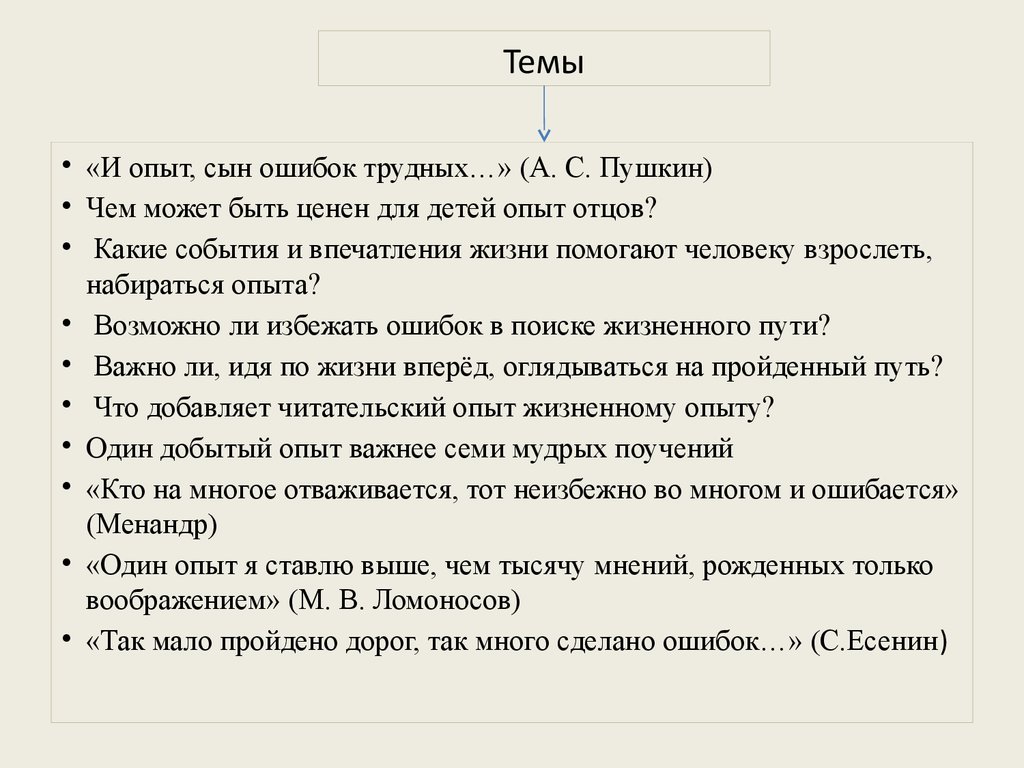 Чем может быть ценен опыт отцов