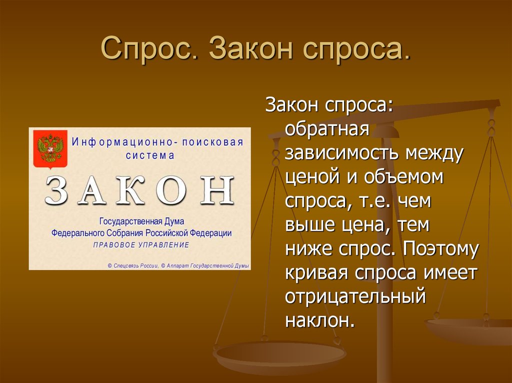 Спрос. Закон спроса.