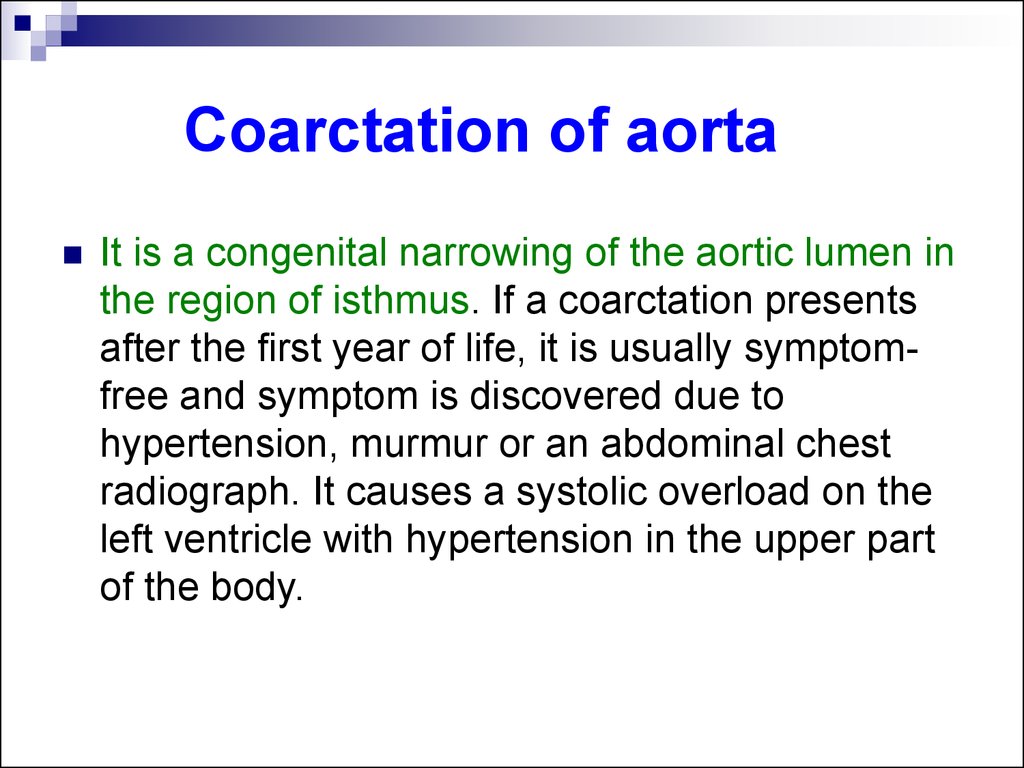 Coarctation of aorta