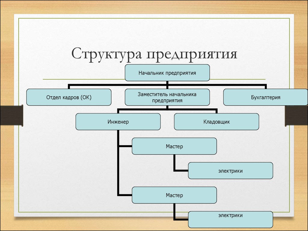 Организационно структурная схема предприятия