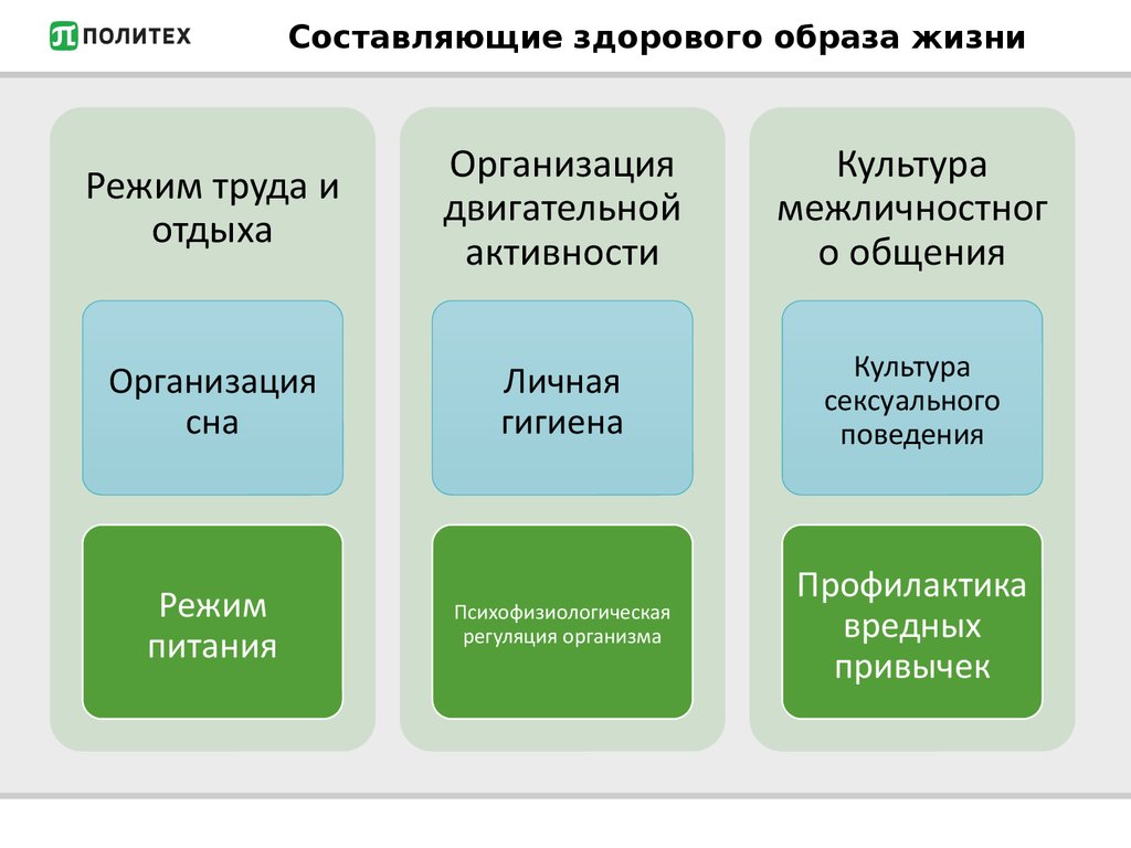 Схема составляющих зож