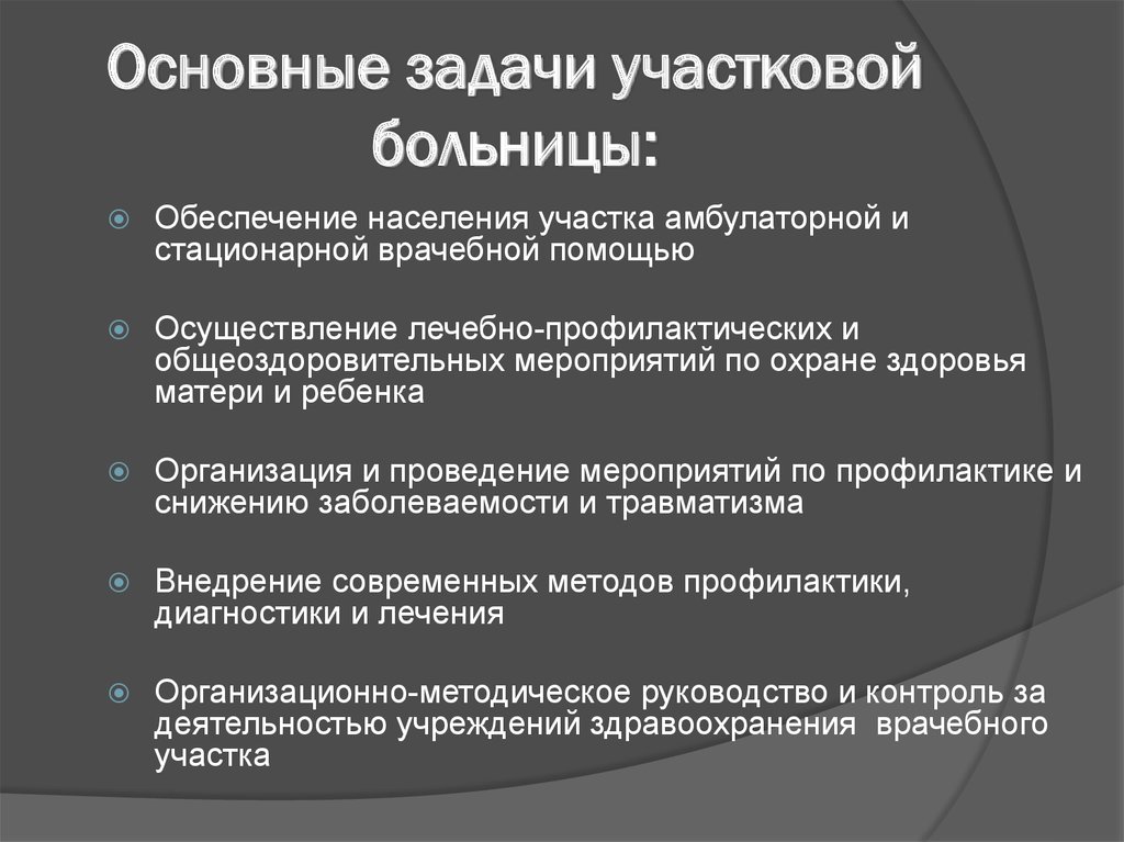 Поликлиника задачи и функции